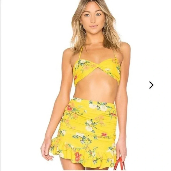 NEW Lovers + Friends BROOK Bralette Yellow Floral - Picture 13 of 14